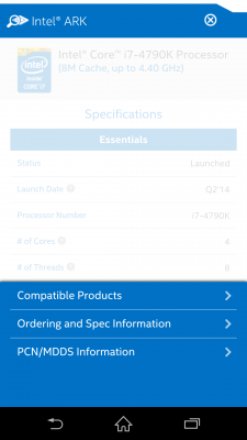 Intel ARK, Menyajikan Spesifikasi Lengkap Produk Intel